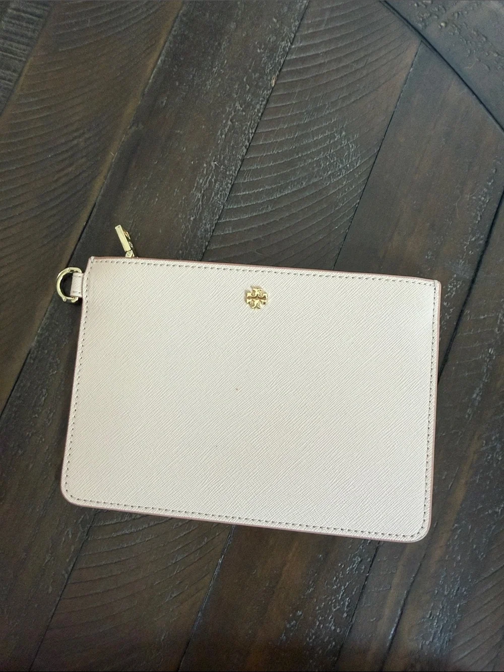 Tory Burch Two-Piece Saffiano Pouch Set in Black and Blush